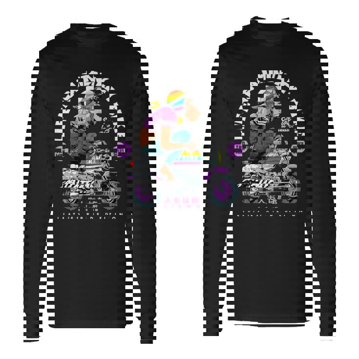 Life Is A Monkey Bike Fun ビンテージ バイカー プライドエディション 長袖Tシャツ ギフトのアイデア