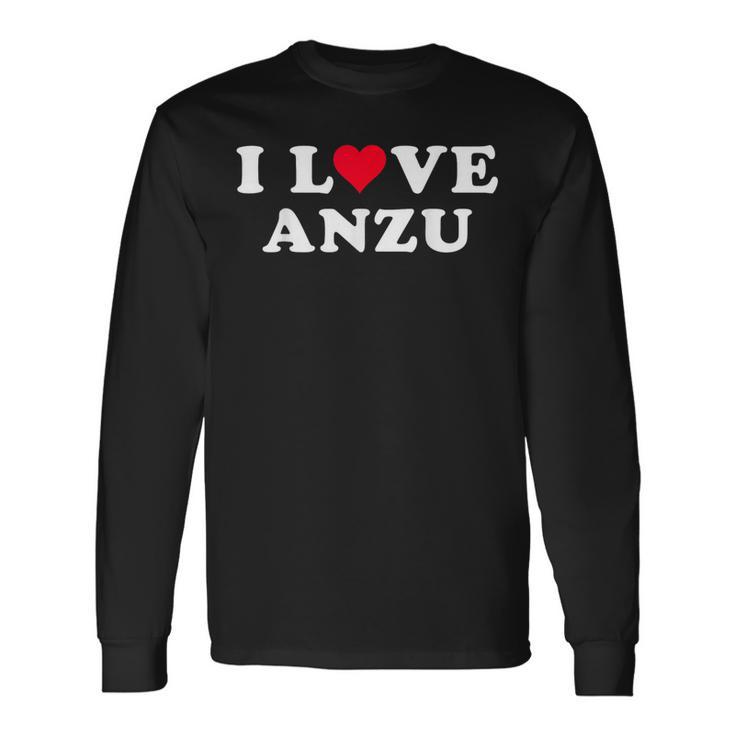 I Love Anzu マッチング 彼女&彼氏 あんず 名前 長袖Tシャツ