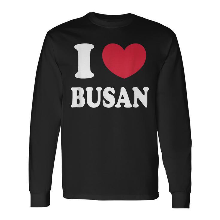 I Love Busan 釜山が大好きです 長袖Tシャツ
