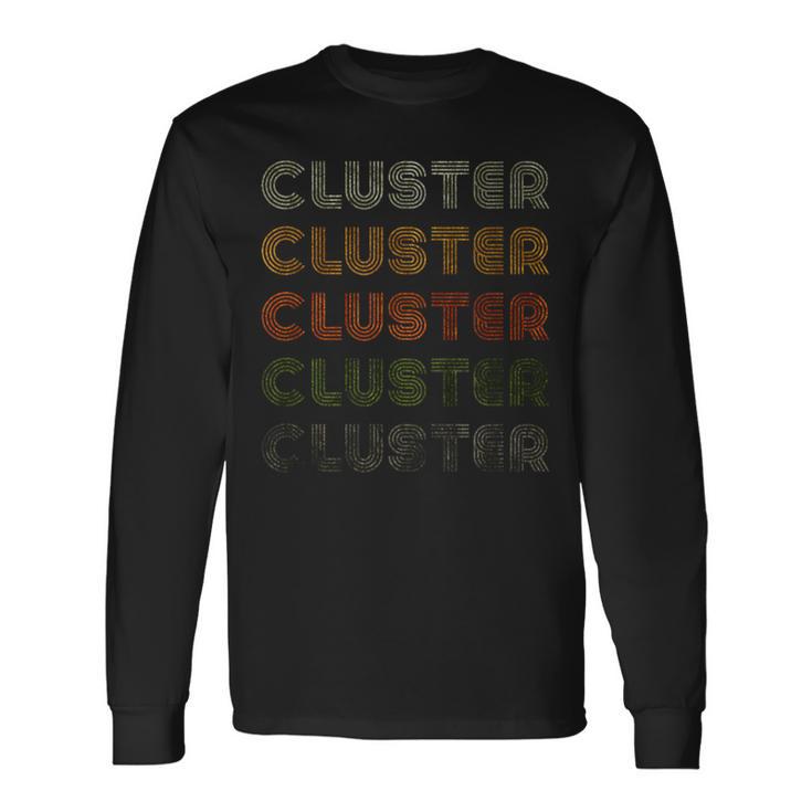 Love Heart Cluster グランジ ビンテージスタイル ブラック クラスター 長袖Tシャツ