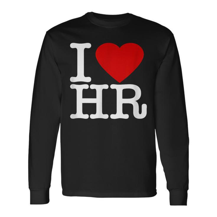 I Love Hr レッドハート 人事 長袖Tシャツ