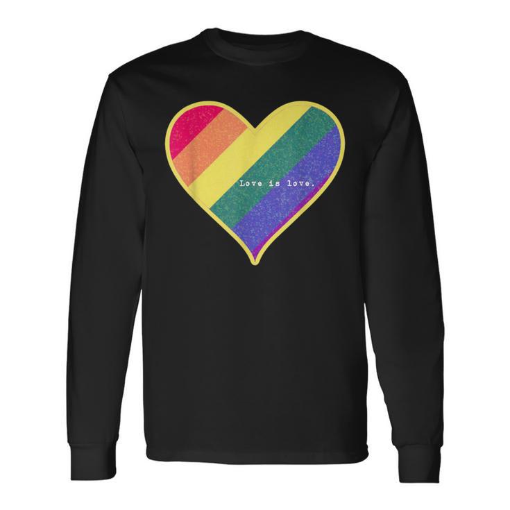 Love Is Love レインボーハート 長袖Tシャツ