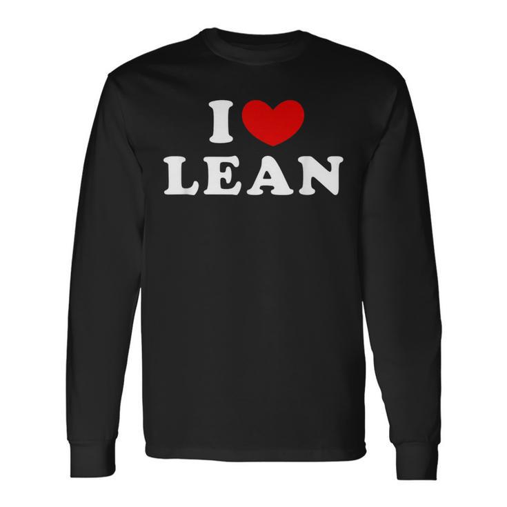 I Love Lean 私は愛する Lean 長袖Tシャツ