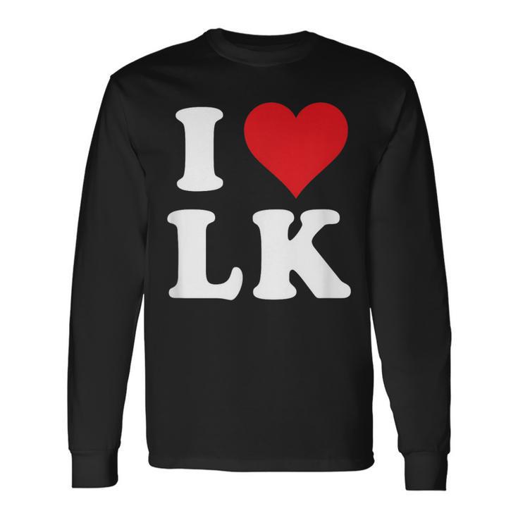 I Love Lk Initials I Heart LK First Last Name L K 長袖Tシャツ