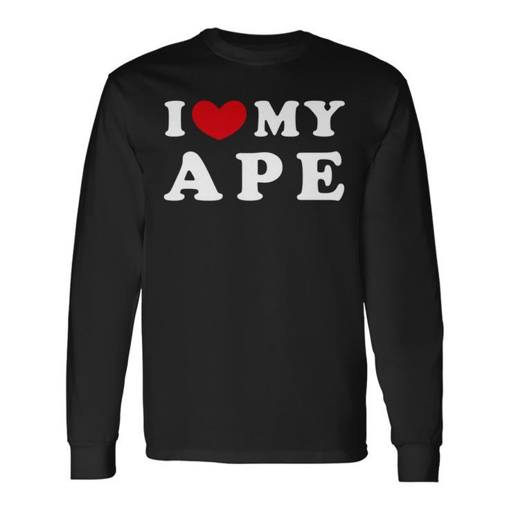 I Love My Ape アイ・ラブ・マイ・エイプ、アイ・ハート・マイ・エイプ 長袖tシャツ 長袖Tシャツ