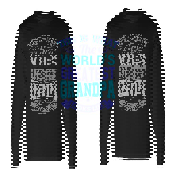 I Love My Grandpa Best Cool Grandpa グラフィックイラスト 長袖Tシャツ