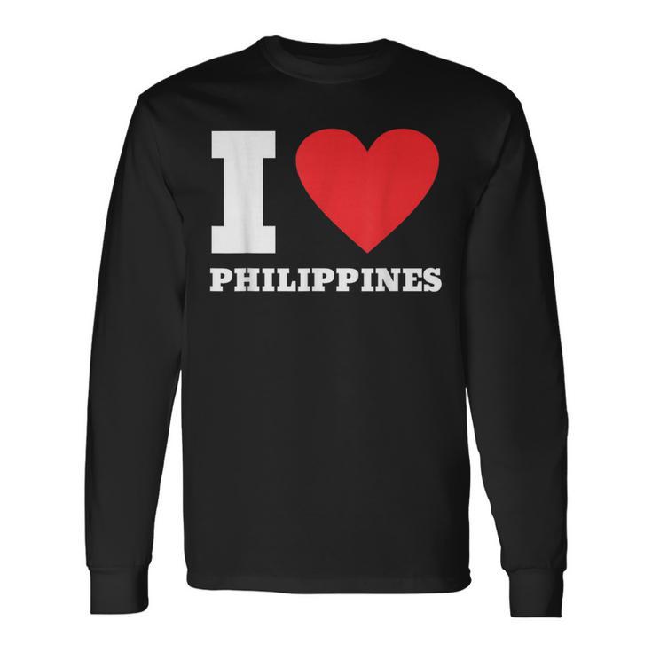 I Love Philippines I Heart Philippines 家族旅行 長袖Tシャツ