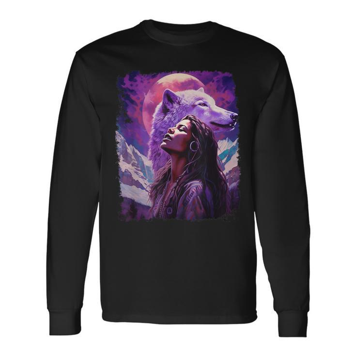 I Love Wolves ビンテージ ネイティブアメリカン 長袖Tシャツ
