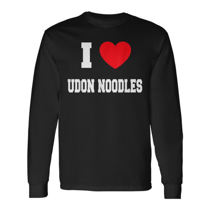 I Love うどん麺 長袖Tシャツ