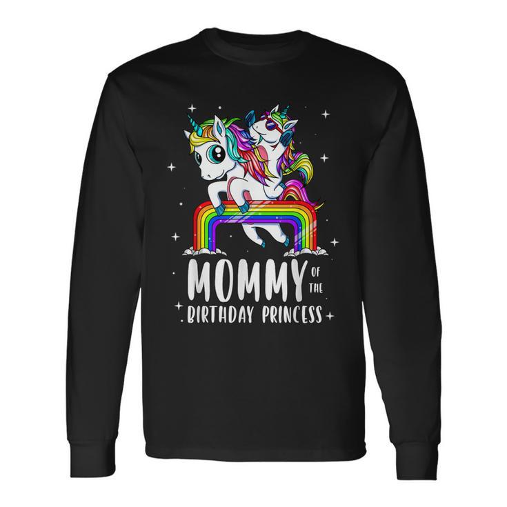 Mamá La Princesa De Cumpleaños Unicornio Mamá Camiseta de manga larga