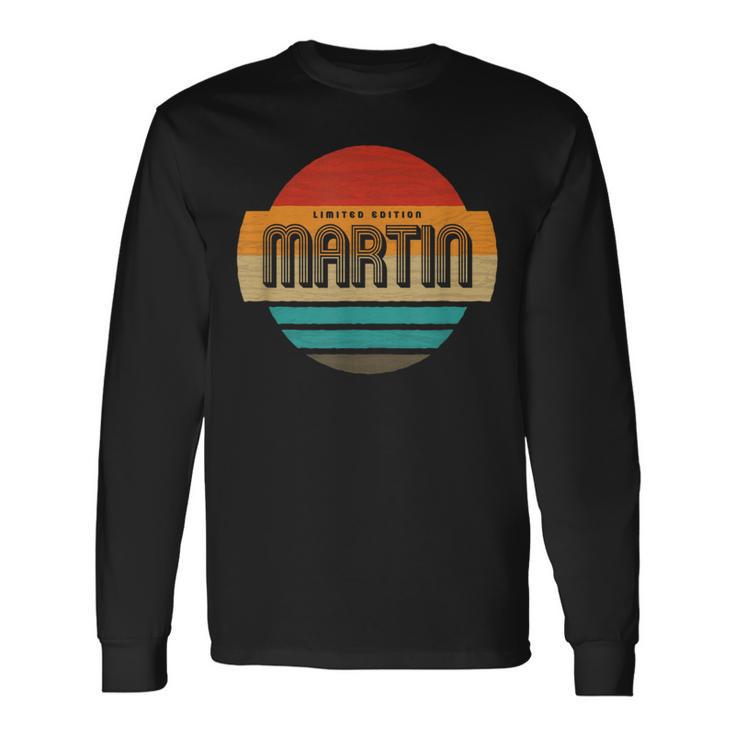 Martin 名称 レトロ・ヴィンテージ・サンセット 限定版 長袖Tシャツ