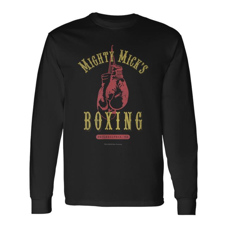 Mighty Mick's ボクシングジム ヴィンテージ アンティーク調 色あせ 長袖Tシャツ