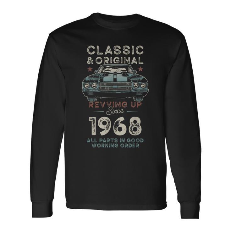 Nacido En 1968 Muscle Car 58 Cumpleaños Camiseta de manga larga
