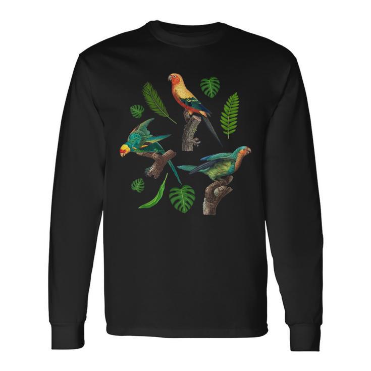 Nature Ornithologue Animal Oiseaux Amoureux De Perruche T-shirt à manches longues