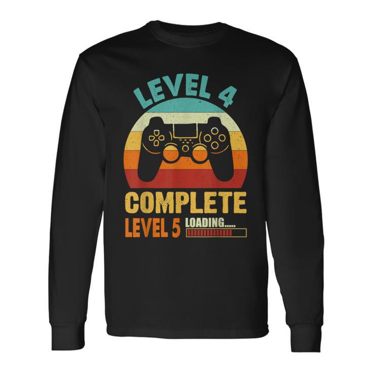 Nivel 4 Completo 4 Aniversario Divertido 4º Aniversario De Boda Camiseta de manga larga