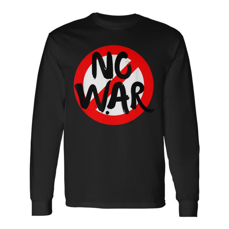 No War、アンチウォーデーストップサイン、スプレーペイント、No War。 長袖Tシャツ