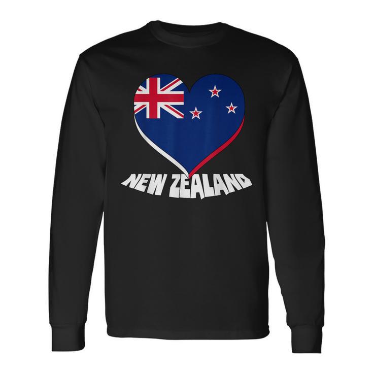 Nueva Zelanda Corazón Amor Nueva Zelanda Orgulloso Neozelandés Nueva Zelanda Camiseta de manga larga