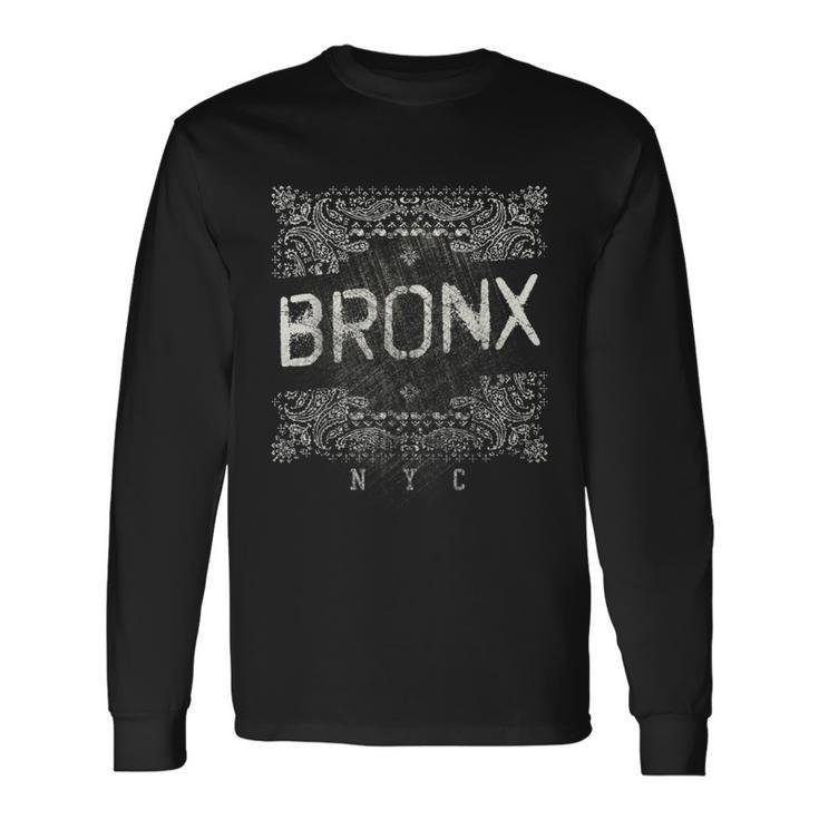 Nyc Bronx バンダナスタイル アンティーク調tシャツ 長袖Tシャツ