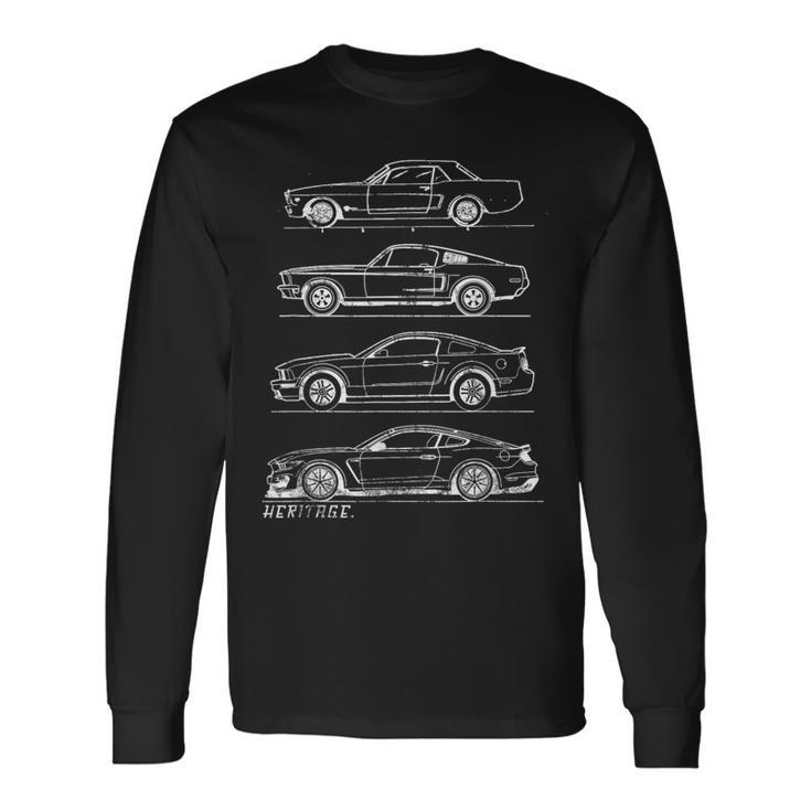 Oldchool Muscle Car Diseño Evolucion Coche Muscle Car Camiseta de manga larga Ideas de regalos