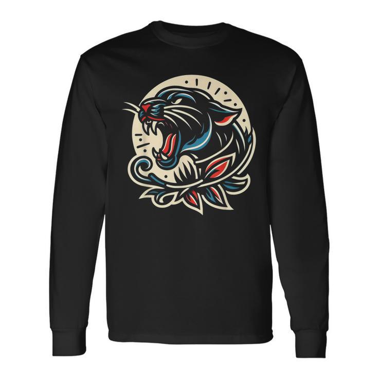 Panther トラディショナル タトゥー アーティスト インク入り タトゥー入り 長袖Tシャツ