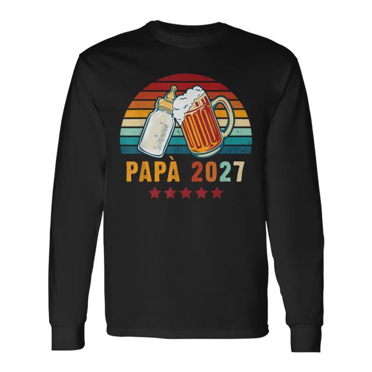 Papà 2027 Futuro Papà Giovane Papà Diventi Papà Maglietta a maniche lunghe