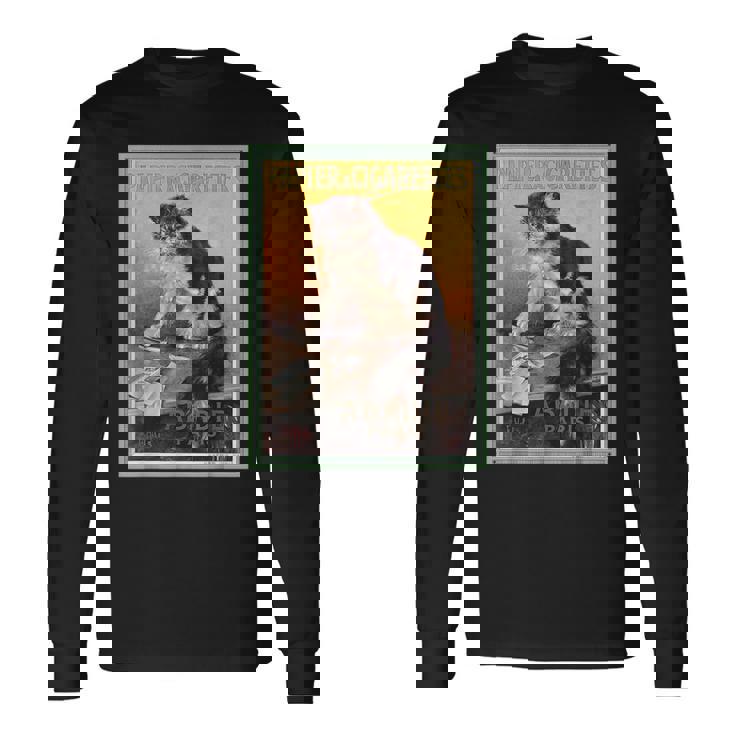 Papier A Cigarettes Abadie Paris ビンテージタバコ広告 長袖Tシャツ ギフトのアイデア