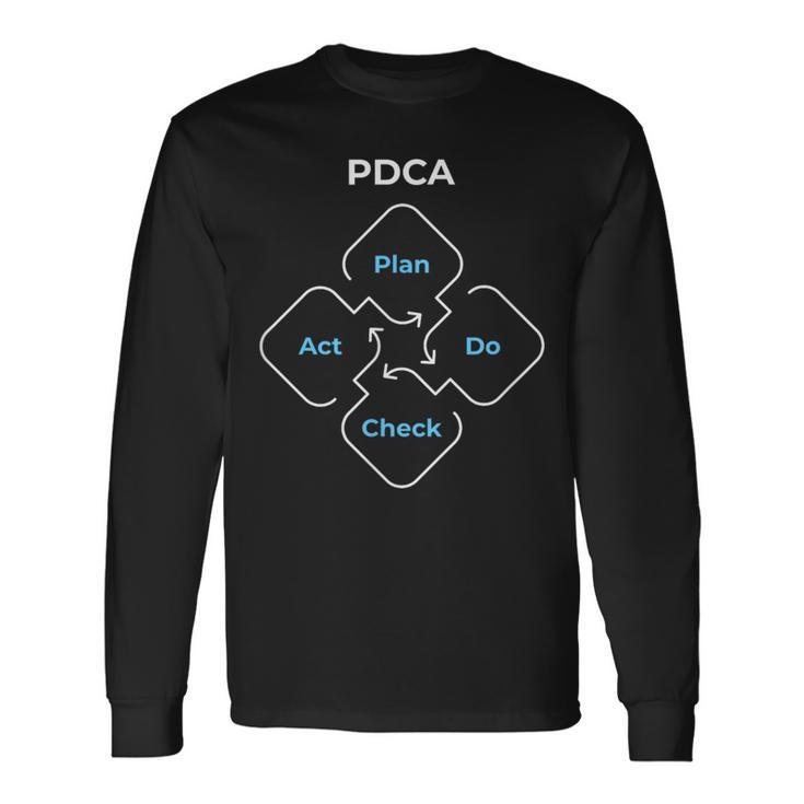 Pdca計画チェック法 長袖Tシャツ