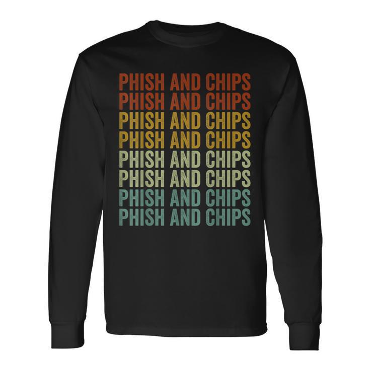 Phish And Chips ファニーハッカー フィッシングコンピュータハッカー 長袖Tシャツ