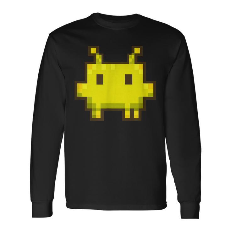 Pixel Gamer Clawd Claude Code Gaming レトロ コーディング ユーモア 長袖Tシャツ