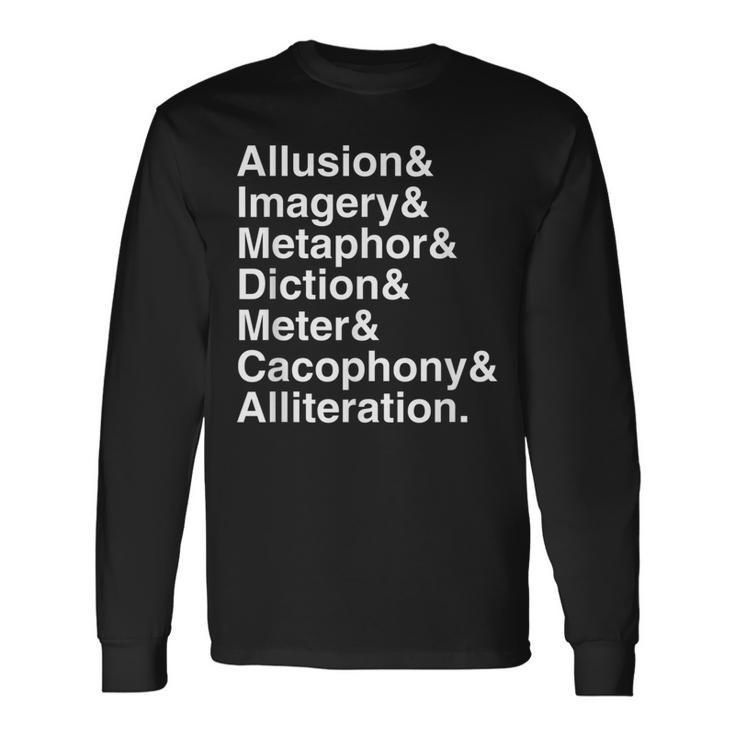 Poetry Literary Devices 長袖Tシャツ