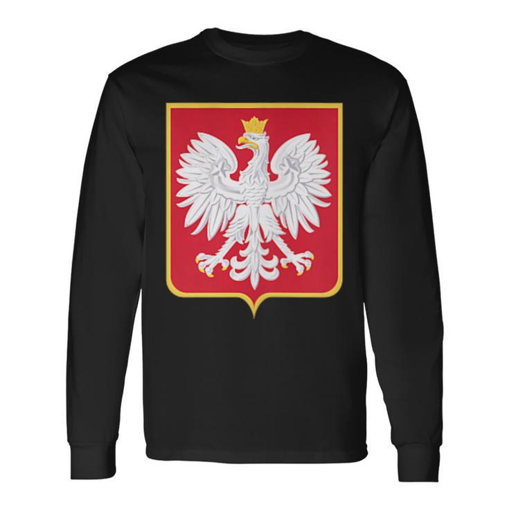 Polonia Eagle Escudo De Armas Polska Familia Polaca In Mangas Camiseta de manga larga