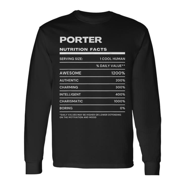 Porter 栄養成分表示 長袖Tシャツ