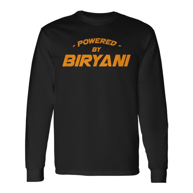 Powered By Biryani グルメ ビリヤニ 食品愛好家 ベリアーニ 長袖Tシャツ ギフトのアイデア