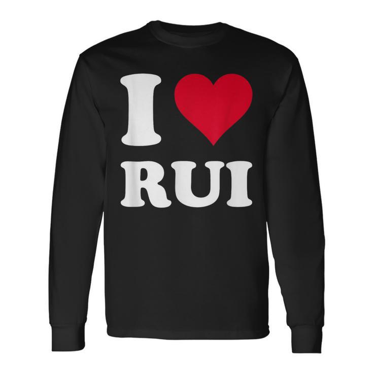 Red Heart I Love Rui 長袖Tシャツ