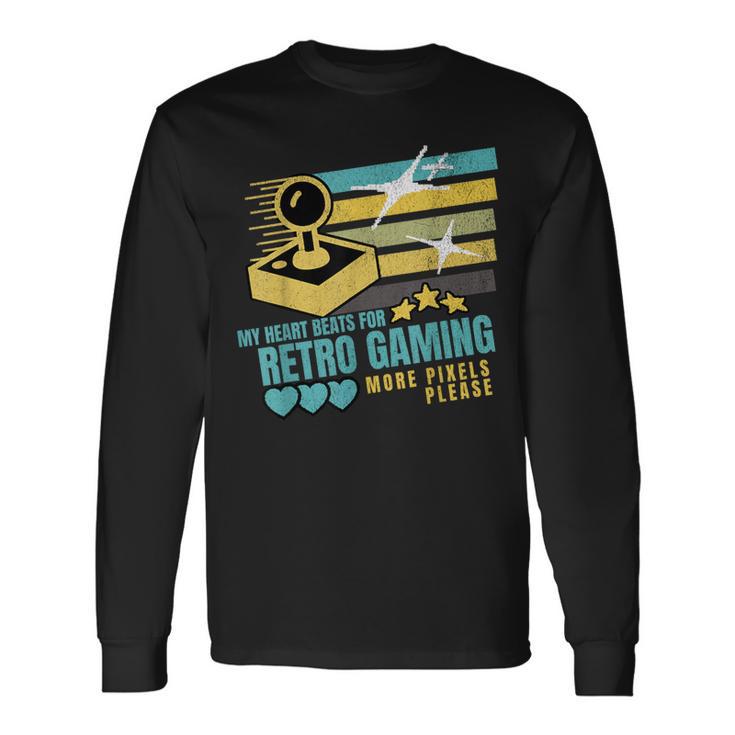 Retro Gamingideojuegosintage 8-Bit Gamer Camiseta de manga larga