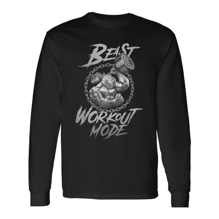 Rhino Beast ワークアウト ファッション フィットネス ジム アニマル マッスルフィット 長袖Tシャツ ギフトのアイデア