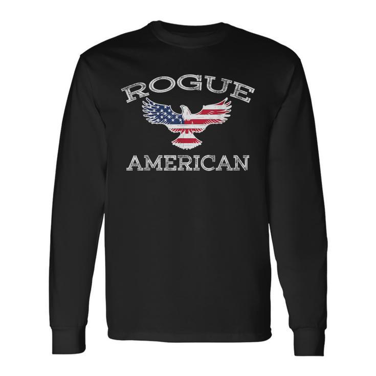 Rogue America ユーズド加工 アメリカ国旗 イーグル 長袖Tシャツ