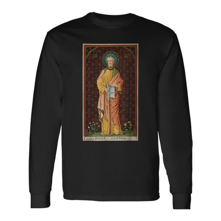 San Matías Apóstol Hacha Patrono Católicointage Camiseta de manga larga