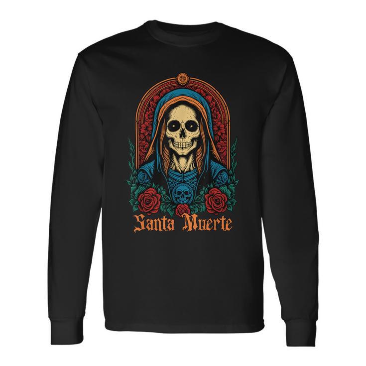 Santa Muerte Latina Gangster Gangsta Cholo Chola Camiseta de manga larga