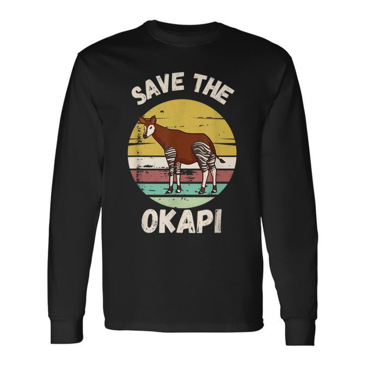 Save The Okapi コンゴキリン オカピ 長袖Tシャツ