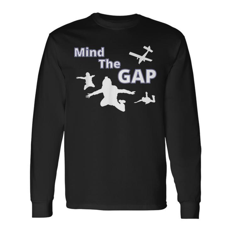Sky Diving Mind The Gap 面白いスカイダイバー 長袖Tシャツ
