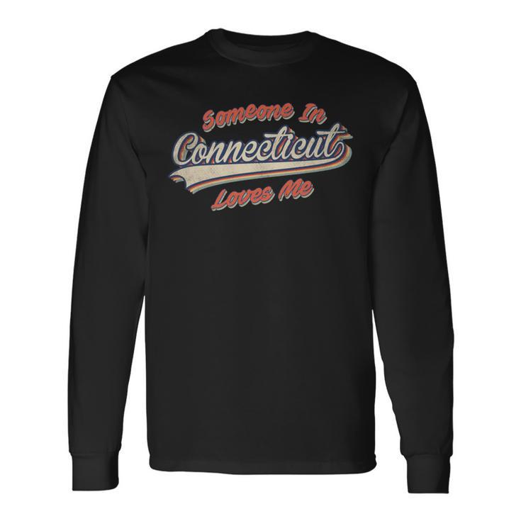 Someone In Connecticut Loves Me レトロ ステート ヴィンテージ 長袖tシャツ 長袖Tシャツ