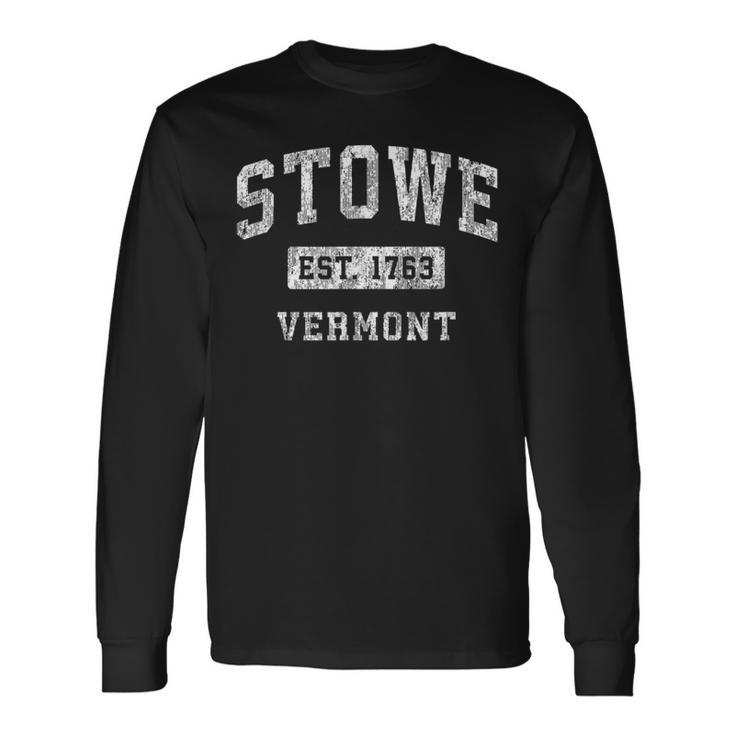 Stoweermontt ビンテージ確立されたスポーツデザイン 長袖Tシャツ
