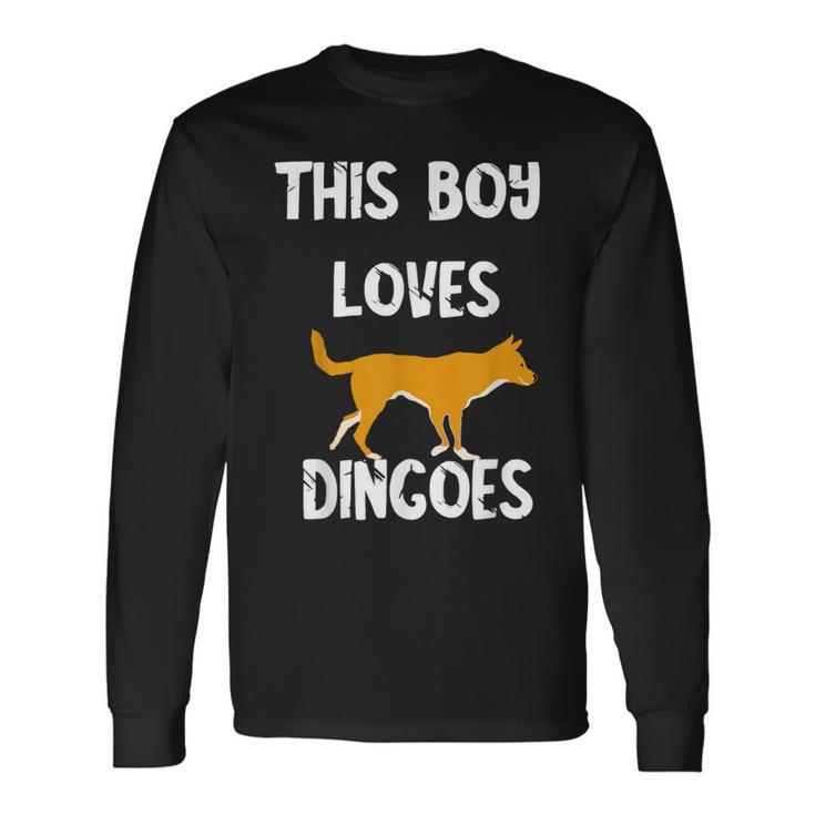 This Boy Loves Dingoes 野生動物 オーストラリアン ディンゴ犬 長袖Tシャツ