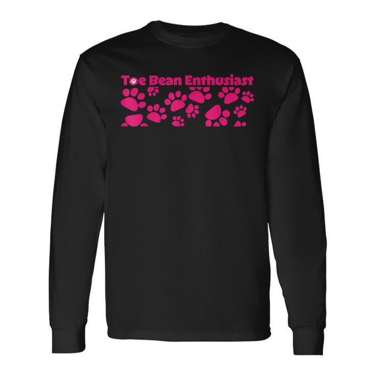 Toe Bean Enthusiast かわいい 猫 肉球 長袖Tシャツ