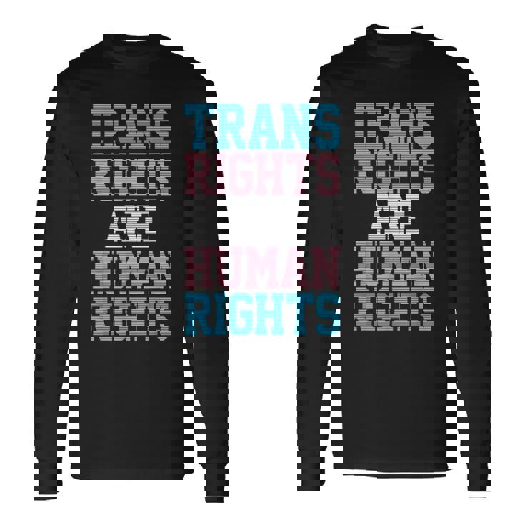 Trans Rights Are Human Rights Lgbtq トランスジェンダー フラッグ プライド 長袖Tシャツ