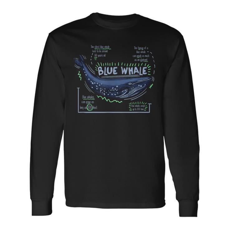 Trendy Blue Whale Facts 長袖Tシャツ