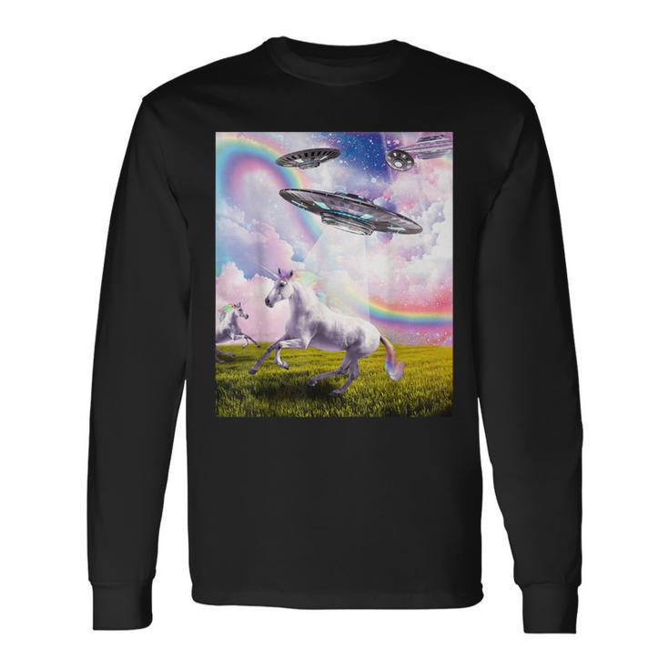 Ufo 誘拐ユニコーン 長袖Tシャツ