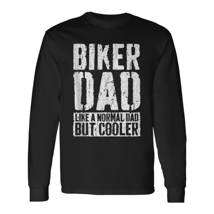 Uomo Biker Dad Festa Del Papà Biker Dad Maglietta a maniche lunghe