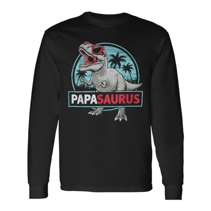 Uomo Divertente Papasaurus Cool Dinosauro Papà Maglietta a maniche lunghe